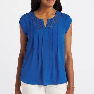 Lace Detail Cobalt Blouse